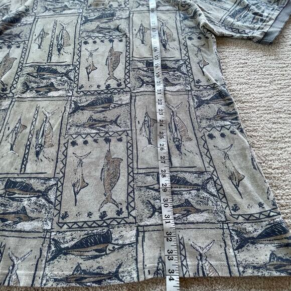 🔥KAHALA Hawaiian USA Made Marlin Fishing Outdoor 1/4 Button Faded Cotton Shirt - Picture 9 of 13